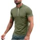 thumbnail image 2 of pstuiky camisetas de hombre, Camiseta deportiva de verano para hombre, de color liso, ajustada, con cremallera, de manga corta y cuello alto camisas casuales para hombre s, 2 of 5
