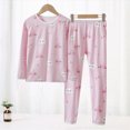 thumbnail image 2 of NOLDARES Toddler Boys Fall Outfits Cute Print Long Sleeve Pullover Top Elastic Waist Joggers Soft Clothes 2 Piece Set Size:2-3 Y,Pink, 2 of 6