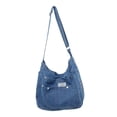 thumbnail image 3 of Bolso de hombro de mezclilla, informal, con correa ajustable para el hombro, ligero, para viaje Azul claro, 3 of 9