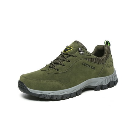 

Woobling Men s Non-Slip Sneakers Lace Up Hiking Shoes Jogging Wear-resistant Low Top Walking Sneaker Green 9