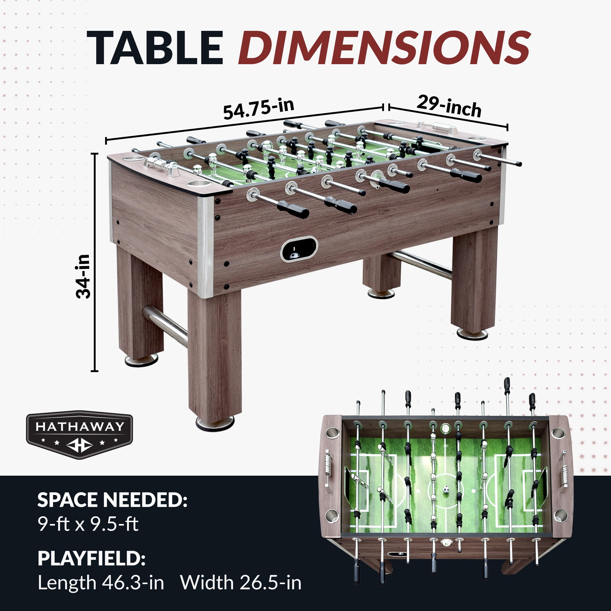 Hathaway Driftwood 56-in Foosball Table