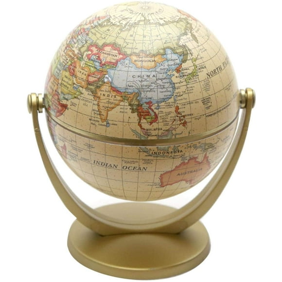 Mini World Globe Desktop Globe Rotating World Map Globe for Classroom Geography Teaching, Desk & Office Decoration(12 x 15cm)
