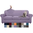 thumbnail image 1 of Latest Checkered 4 Pieces Couch Covers for 3 Cushion Couch Extra Large High Stretch Thickened Sofa Cover for Dogs Pets Anti Slip Furniture Protector Sofa Slipcovers (X Large, Light Purple), 1 of 7
