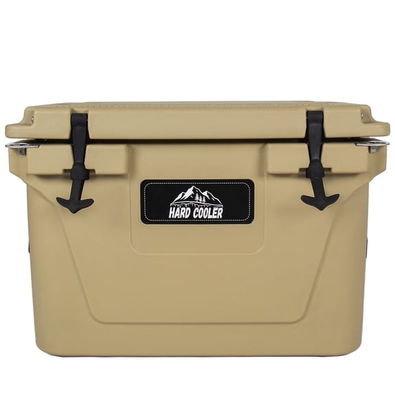 Yougu 50 Quart Khaki Cooler, Ultra-Light Insulated Ice Chest – Heavy-Duty Hard Shell Cooler with 6-Day Ice Retention