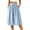 Light Blue, variant on Women Elastic Waist Wide Leg Culottes Casual Linen-Blend Trousers with Side Pockets Loose Fit for Summer and Everyday Wear