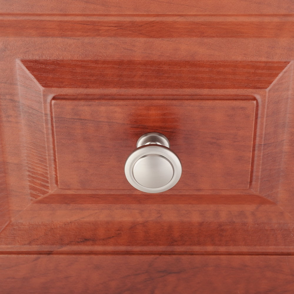 KOOFIZO 10 Pack Stepped Round Cabinet Knob - Brushed Nickel Pull Handle (Dia.31mm / 1.2 Inch)