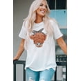 thumbnail image 3 of POGLIP T-Shirt Blanc Mignon Léopard Col Rond pour Femmes, 3 of 6