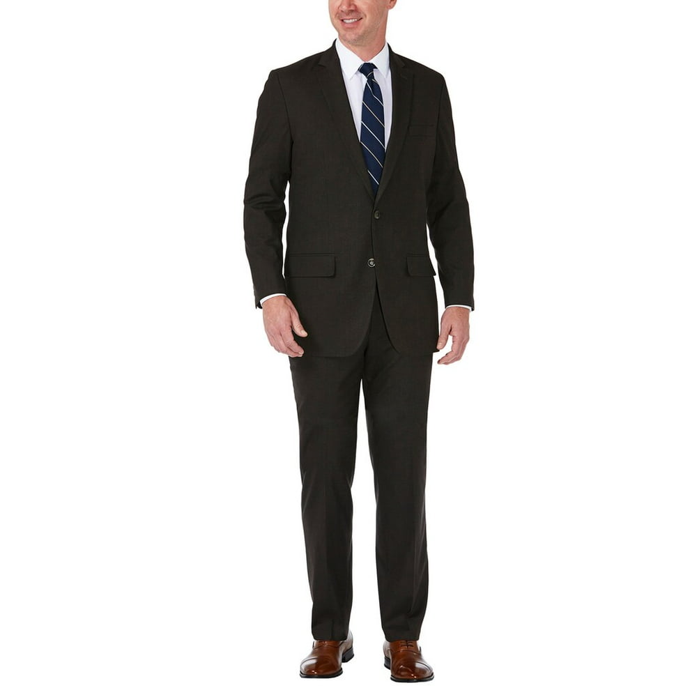 J M Haggar Men S J M Haggar Premium Tailored Fit Stretch Suit Jacket Dark Brown Walmart