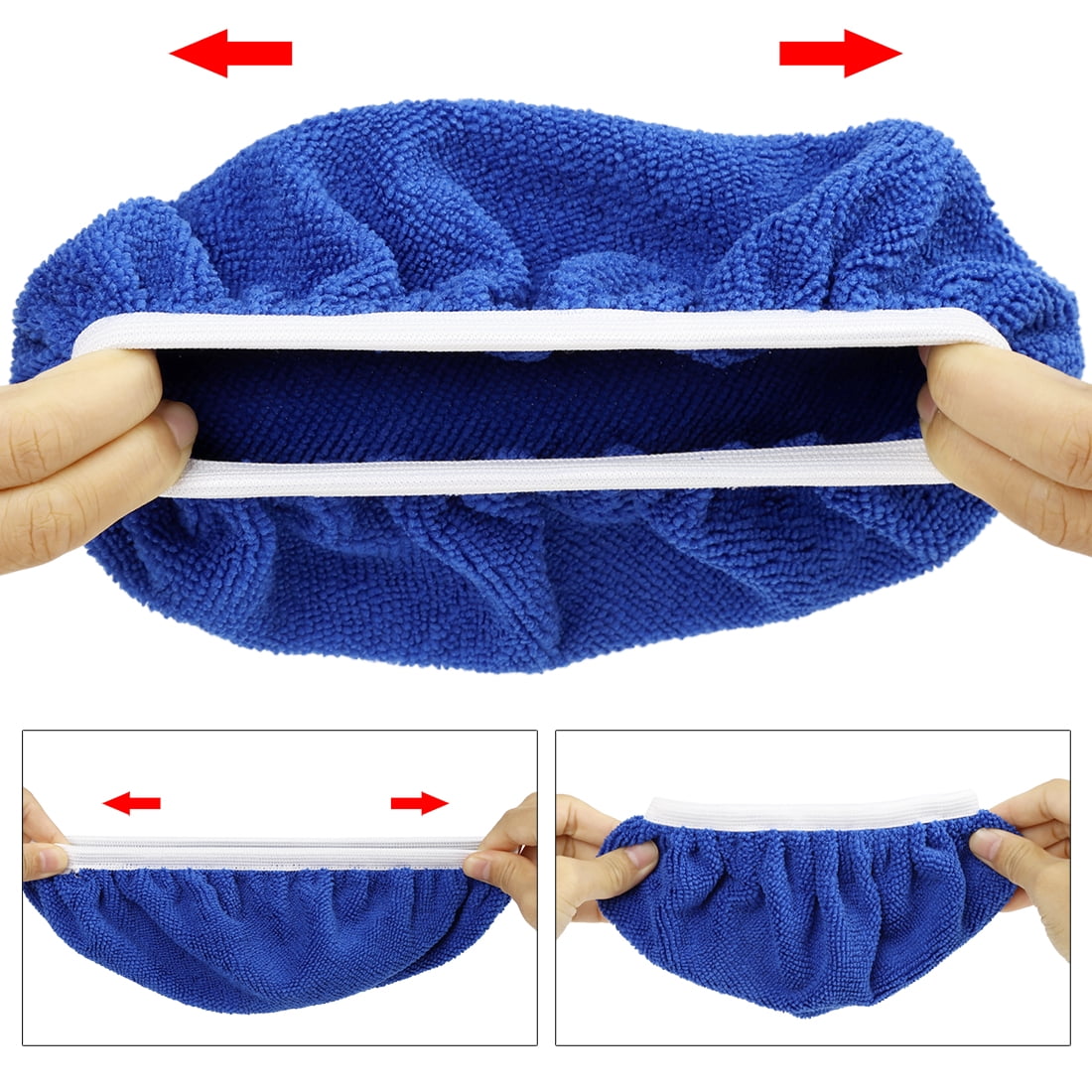 Unique Bargains 9pcs 7-8" Navy Blue Microfiber Car Polishing Bonnet Buffing Pads