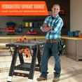 thumbnail image 2 of LARBANKE Heavy-Duty 2-in-1 Folding Workbench 31x25x32in Waterproof, Adjustable Height w/4 Clamps & Blocks | Garage & Outdoor Work Table, 2 of 7