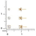 thumbnail image 3 of Brilliance Fine-Women's 10kt Yellow Gold CZ Clear Diamond Stud Earrings Set, 3 of 7