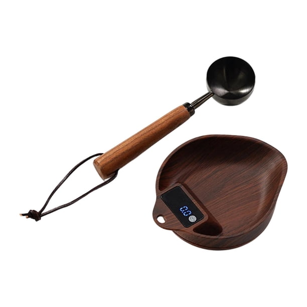 Báscula de granos de café,Báscula para hornear granos de café con pantalla digital,Báscula electrónica con bandeja para granos,recargable,color marrón,Báscula de pesaje Báscula de
