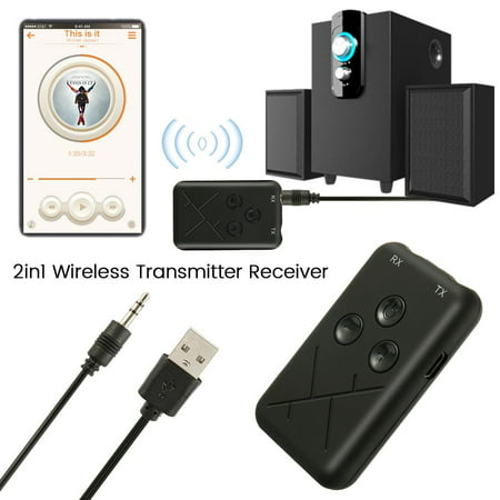 2in1 Wireless Bluetooth Transmitter Receiver Stereo AUX Audio Music (Best Stereo Receivers Of All Time)