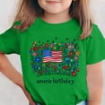 thumbnail image 2 of AHTJRT Girls Patriotic Shirts American Birthday Tee Tops Summer 4th of July Short Sleeve Tee Shirts Green 7-8 Years, 2 of 6