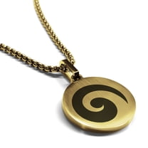 Stainless Steel Koru (Spiral) Maori Symbol Round Medallion Pendant Necklace