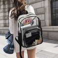 thumbnail image 6 of PVC Transparent Backpacks Clear Backpack for Travel and Outings Highland Cow with Wildflowers, 6 of 7
