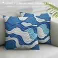 thumbnail image 3 of Shiartex Blue Sea Wave  Pillow Covers  Summer Nautical Ocean Lumbar Pillow Cases Cartoon Anime Water Texture Throw Pillows Home Decor For Living Room Bedroom Outdoor Cushion, 3 of 5