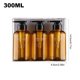 thumbnail image 4 of Ounissouiy Paquete de 3 botellas de viaje PET de gran capacidad 300ml Dispensador de gel de presión Contenedor de líquido de corporal Juegos de accesorios de baño Marrón, 4 of 6