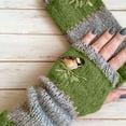 thumbnail image 5 of Cheers.US Women Winter Warm Knit Fingerless Gloves Hand Crochet Thumbhole Arm Warmers Mittens, 5 of 7