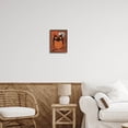 thumbnail image 2 of Round Owl Autumn Botanical Border Holiday Graphic Art Black Framed Art Print Wall Art, 2 of 7