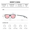 thumbnail image 2 of Gafas de sol MERRY'S de aluminio polarizado para hombres/mujeres, lentes rosas, 2 of 6