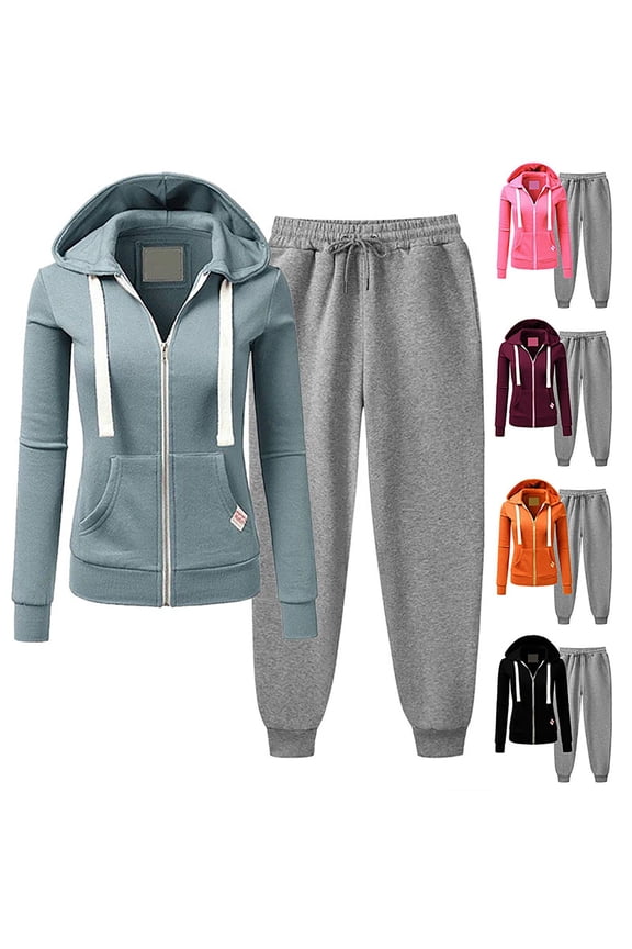 Sweatsuits for Women 2pcs Outfits Plus Size Zip Up Hooded Jackets Casual Drawstring Waist Jogger Pants Fall Winter Workout Sets Wine XXXL
