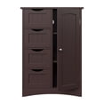 thumbnail image 4 of ZENY Bathroom Floor Cabinet, Freestanding Storage Cabinet with 4 Drawers and Adjustable Shelves, Modern Cupboard for Home Living Room Office, Brown, 4 of 8