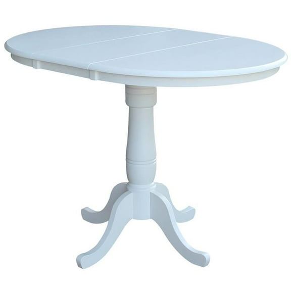 Pemberly Row Extendable Counter Height Dining Table in White