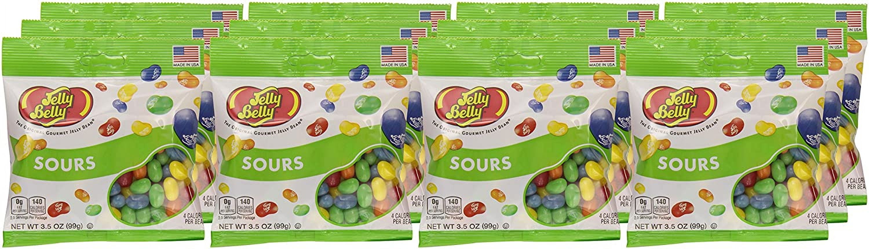 Jelly Belly Sours Flavors Assorted Jelly Beans, 3.5 Ounce (Pack of 12)
