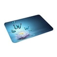 thumbnail image 2 of Haiem Butterflies And Waterlily In Water Front Door Mat Indoor Outdoor Entrance, Waterproof All-Season, All-Weather Doormat, Durable Flannel Fabric, Fade Resistant, Low Profile, 16x24in, 2 of 9