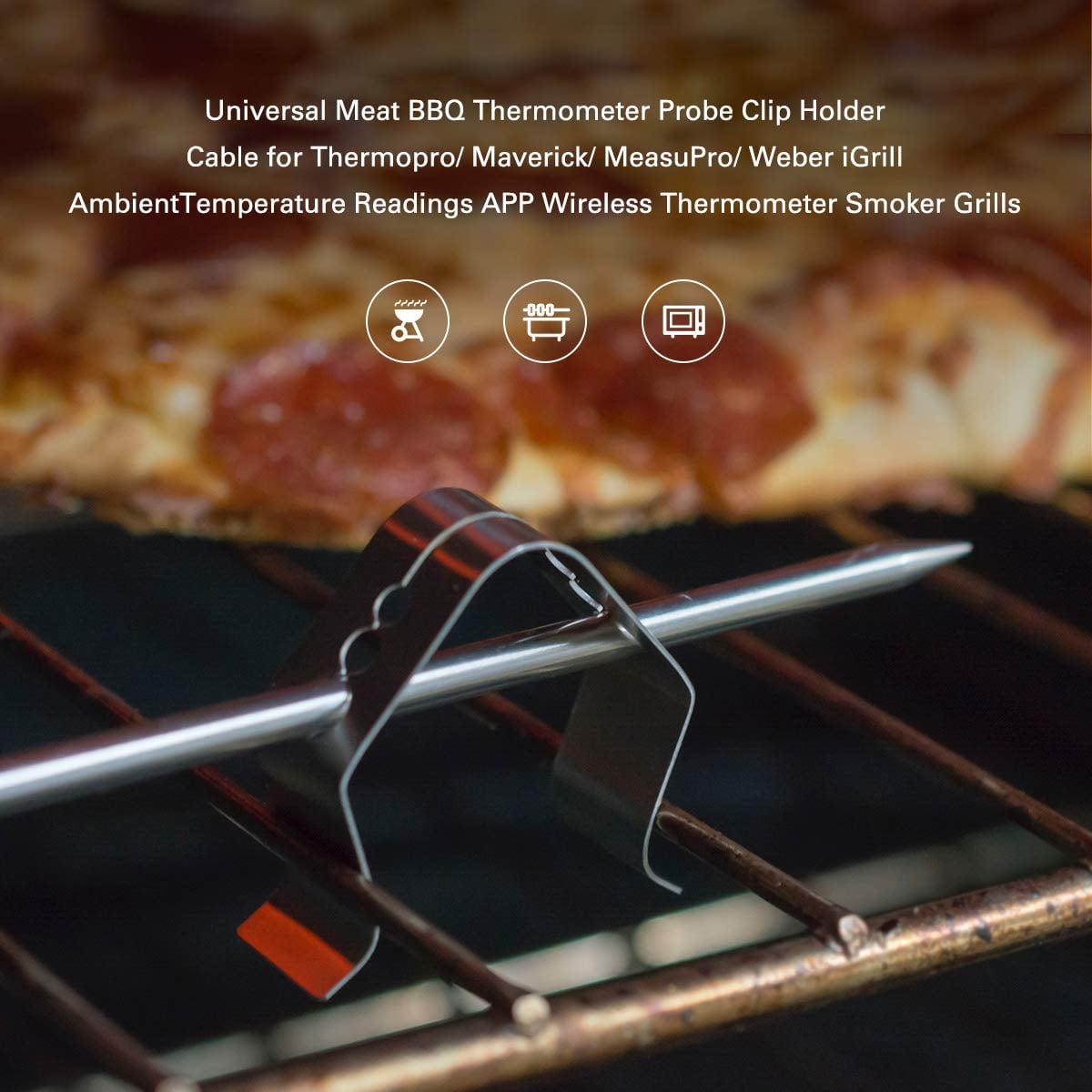 Grill Temp Probe Clip Barbecue Universal A Style Design Probe