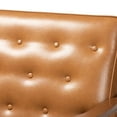 thumbnail image 6 of Baxton Studio Sorrento Mid-Century Modern Tan Faux Leather Upholstered and Walnut Brown Finished Wood Loveseat, 6 of 9