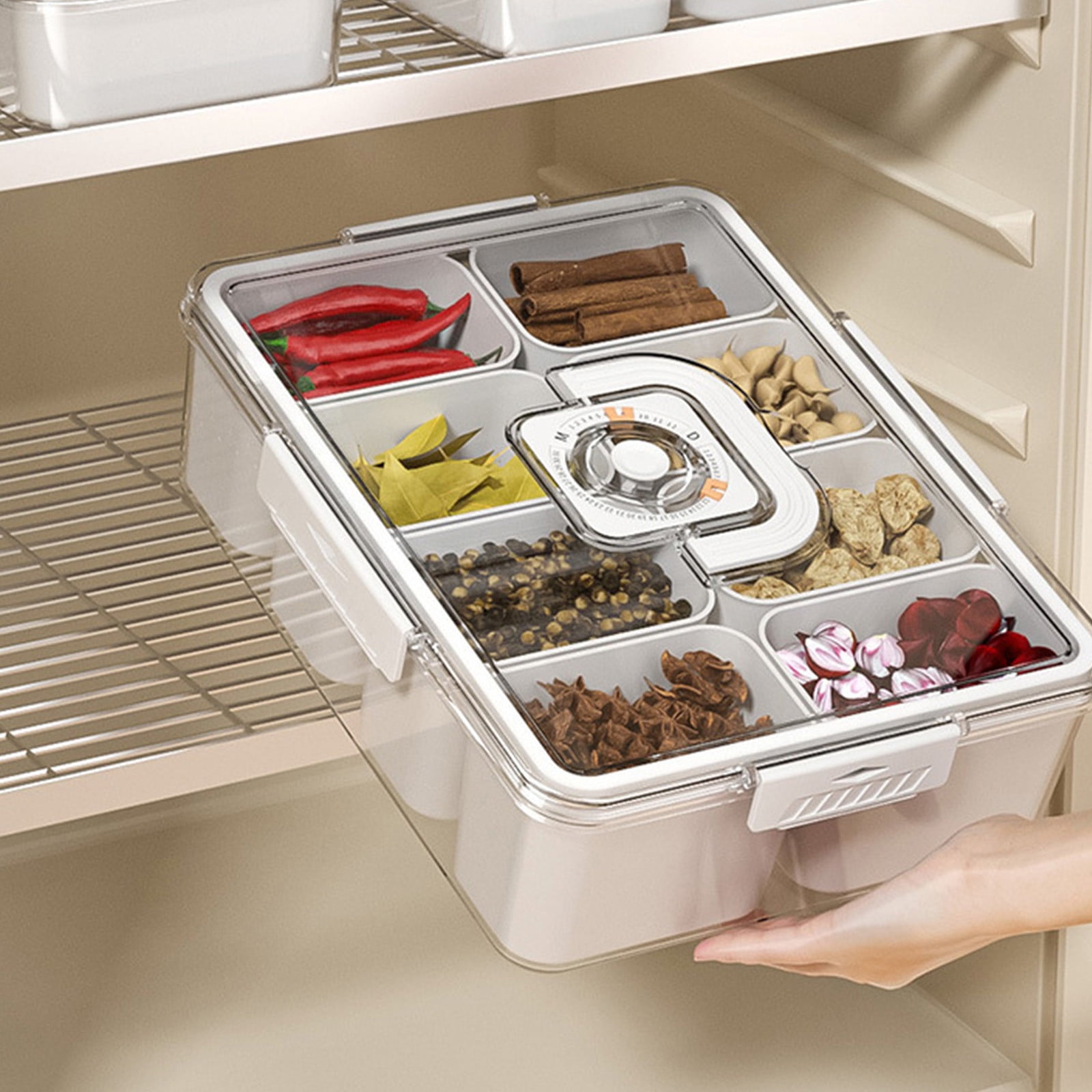 JMKQLZ Kitchen Plastic Food Storage Container with Airtight Lids Reusable & Leftover Leak Proof Food Lunch Boxes for Home School Office Use,12.59x9.84x3.7 in
