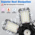 thumbnail image 4 of Luces LED para garaje Aoretic, 180 W, 18000 lm, 6500 K, paquete de 4 unidades con paneles, 4 of 7
