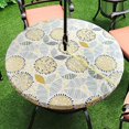 thumbnail image 1 of HAHDAXIA Nappe Ronde en Vinyle Ajustée avec Endos en Flanelle, Nappe Élastique avec Trou pour Parasol et Fermeture Éclair, Nappe en Plastique Imperméable et Anti-Huile, (Nappe Ronde), 1 of 6