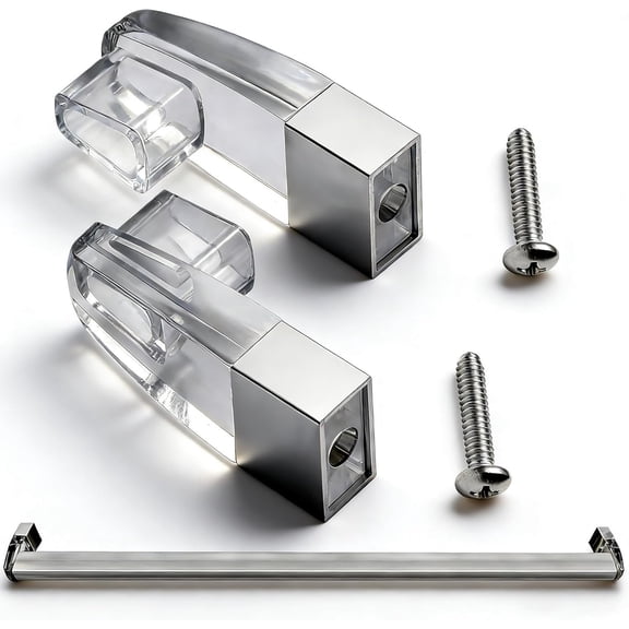 Clear  Shower Door Towel Bar Brackets, with Bright Chrome Sleeve, Fit for Alumax and Basco Framed Sliding Shower Door Towel Rod Replacement (2 Pack)