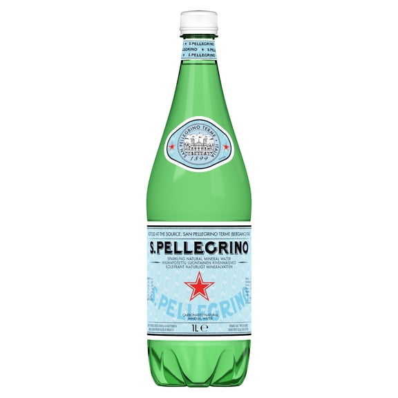 San Pellegrino Sparkling Natural Mineral Water 1L, Imported from Britain