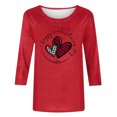 thumbnail image 4 of BEFOKA Women'S T-Shirts 3/4 Long Sleeve Valentine'S Day Crewneck Sweatshirt Love Heart Printed Ladies Blouses Basic Tops Pullover Sweatshirts Graphic Plus Size Heart Shirt Outside Top Blouse, 4 of 5