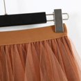 thumbnail image 3 of Fashion Elastic High Waist Long Tulle Skirt Women Irregular Hem Mesh Tutu Skirt Party Skirt Khaki, 3 of 5