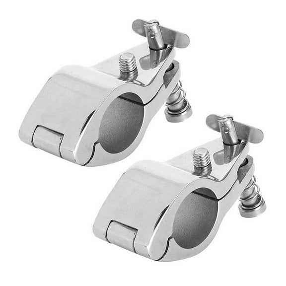 2pcs Stainless Steel Pipe Clamp Upper Jaw Sliding Hinged Hardware Hinge Marine Fittings