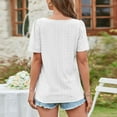thumbnail image 5 of B91xZ Femmes Été T-shirts Mignon Graphique à Manches Courtes Vacances Tops, Blanc L, 5 of 5