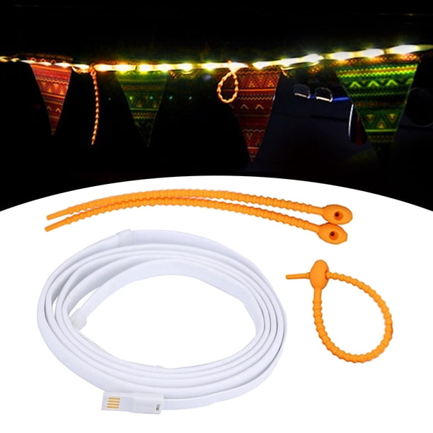 Tira de luces LED para cortina USB, linterna portátil, resistente al agua, cuerda de tienda LED para exteriores, Camping, senderismo, reparación de au Amarillo cálido Soledad luz de tira de tienda