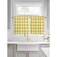 thumbnail image 2 of Half Window Curtain 36 Inches Long, Yellow Gradient Window Treatment Curtain Drapes, Farm Plaid Buffalo Checkered Gingham Small Tier Curtains for Bathroom Over Sink, 27.5"x36", 2 Panels, 2 of 7