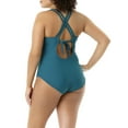 thumbnail image 3 of Women's Plus-Size Teal Lace V-Neck One-Piece Swimsuit, 3 of 3