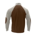 thumbnail image 3 of Sports Pullover Men Clearance Men's Corduroy Casual Stand Collar Sweatshirts Quarter Button Long Sleeve Pullover Elbow Patch Shirts Fashion Tops, 3 of 8