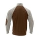 thumbnail image 3 of Sudadera sin capucha para hombre, estilo casual, con mangas raglán y cuello alto, de pana, con bloqueo de color, para exteriores, sin sombrero, de poliéster., 3 of 8