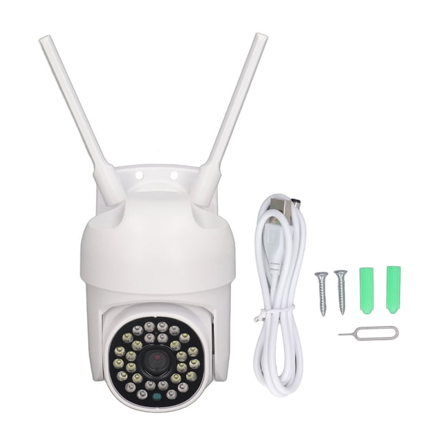 Cámara de vigilancia WiFi giratoria de 360°, 1080P, HD, con intercomunicador bidireccional, cámara de seguridad con visión nocturna para exteriores