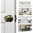 Entry Door Knobs Exterior, Door Knob with Lock and Keys, Locking Door