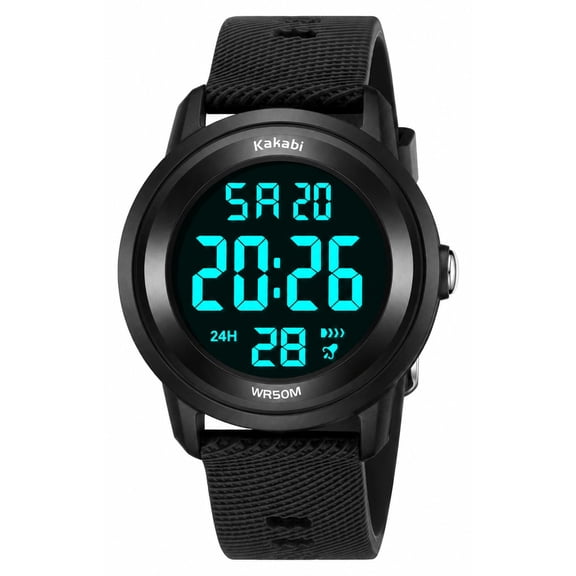 Kids Digital Watch for Age 4-12 Outdoor Multifunction Watch with Silicone Strap,EL Backlight,Alarm,Stopwatch,Waterproof Watch for Boys Girls