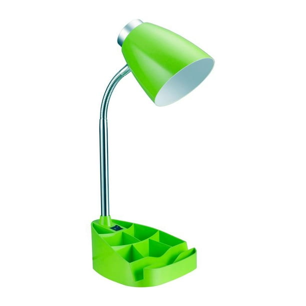 Limelights Organizer Gooseneck Desk, Green Desk Lamp